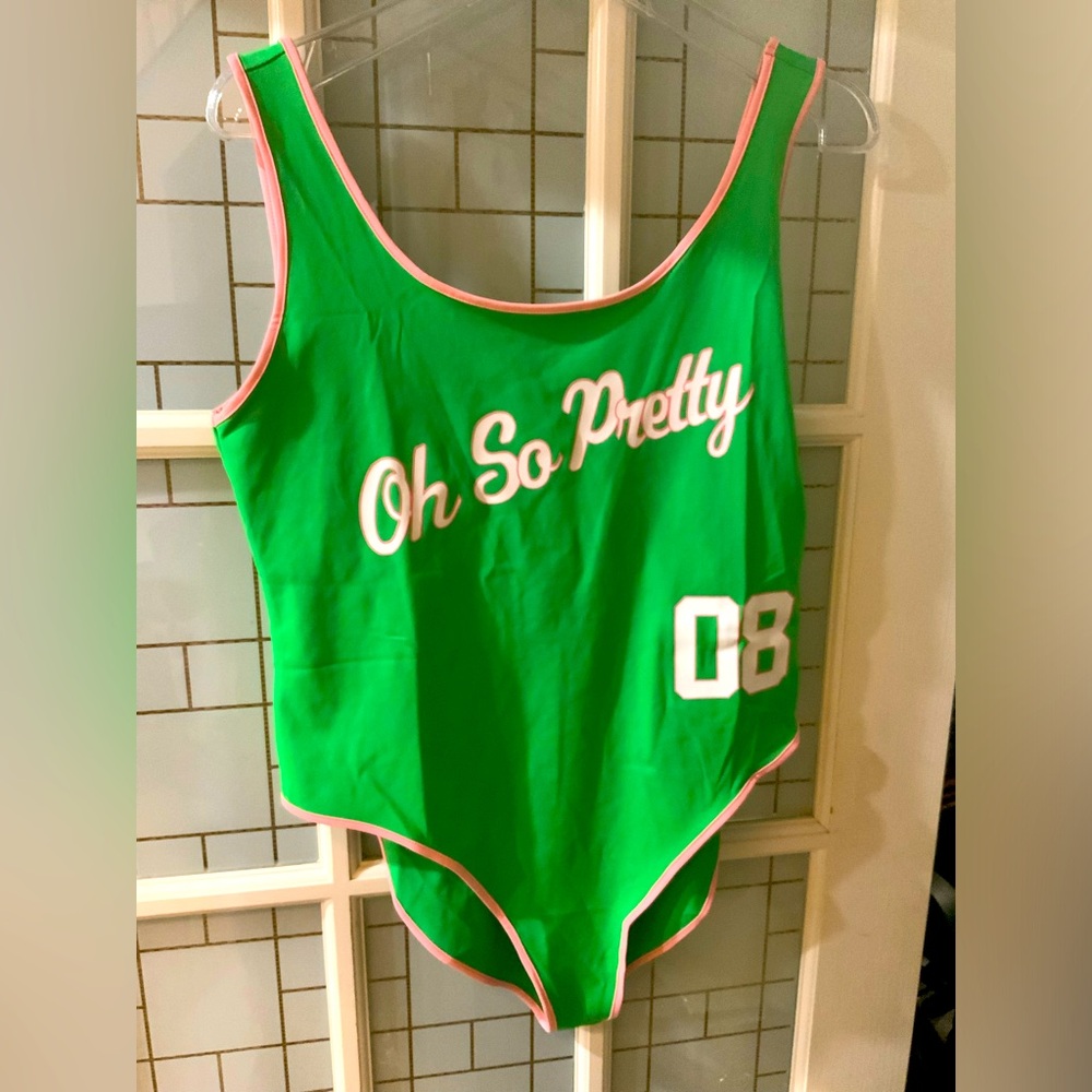AKA Oh So Pretty PINK AND GREEN Swimsuit
Size: Large - Picture 3 of 12